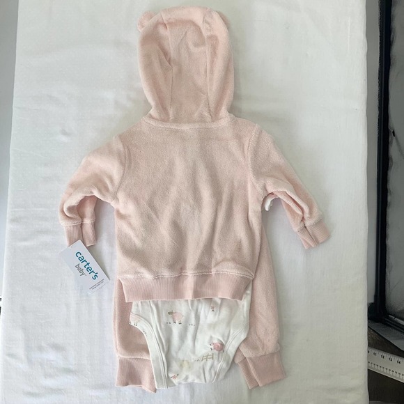 Carter’s Baby Girl 3 Piece Set of Jacket, Onesie and Pants, Size 3M, Pink - Picture 6 of 8